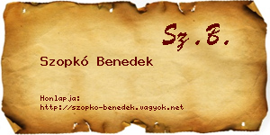 Szopkó Benedek névjegykártya
