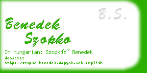 benedek szopko business card